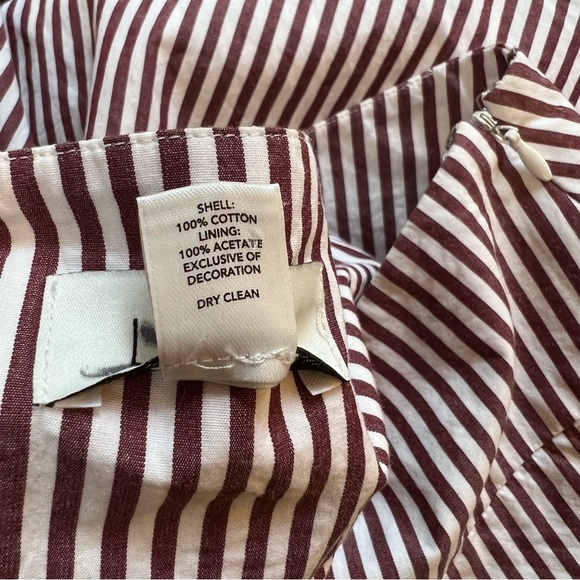 Ann Taylor LOFT Burgundy Stripe Floral Mesh Hem Skirt size 12 - Picture 6 of 8